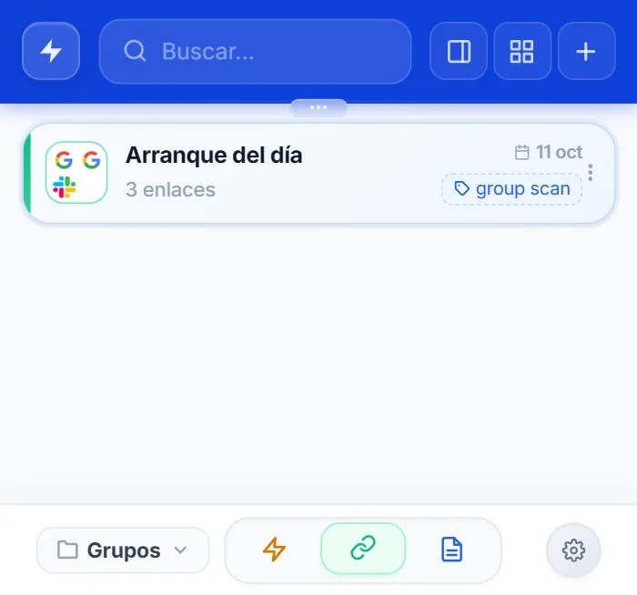 Grupo de enlaces de NexoPad con tres páginas
